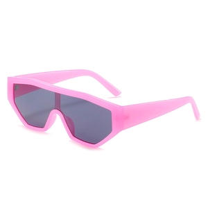 Pink oversized shield sunglasses with UV400 protection for cycling and Y2K fashion