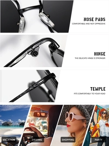 Détail des charnières métalliques et des branches à texture diamantée sur les lunettes