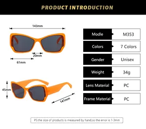 Tableau des tailles détaillé et spécifications techniques des lunettes de soleil M353