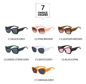 Grille détaillée de sept couleurs de lunettes de soleil œil-de-chat tendance avec options