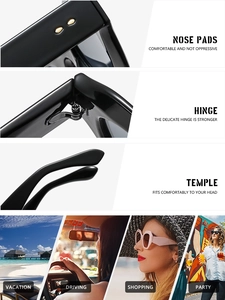 Detail of ergonomic nose pads, durable metal hinges and frames in black and nude pink colors