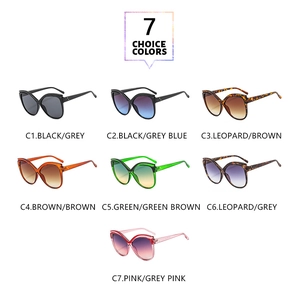 Sélection de sept lunettes de soleil œil de chat surdimensionnées multicolores pour femmes