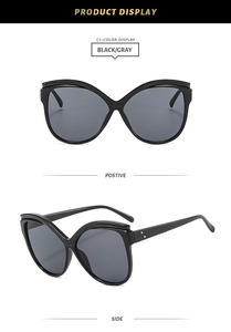 Détails de lunettes papillon œil de chat avec monture ondulée et accents métalliques