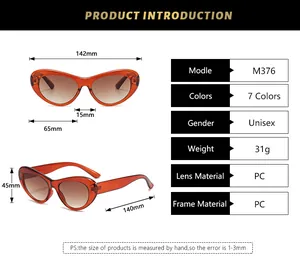 Tableau détaillé des tailles de lunettes œil de chat montrant dimensions et monture PC