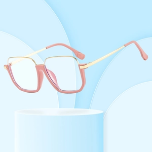 Oversized Square Anti-blue Light Optical Glasses Fashion Metal PC Eyewear Frame For Women Men Computer Eye Protection