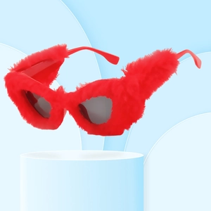 Gafas De Sol De Peluche Cat Eye Piel Sintética Marco PC Protección UV400 Fiesta Festival Para Mujeres De Moda