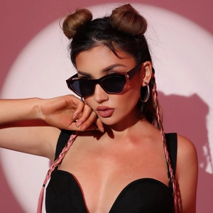 Fashion Cat Eye Sunglasses For Women Men Geometric PC Frame UV400 Protection Retro Color Block Trendy Outdoor Eyewear