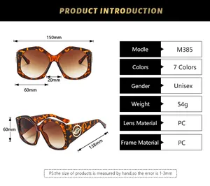 Tableau des tailles détaillé pour lunettes de soleil géométriques avec dimensions monture
