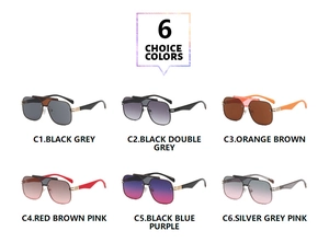 Showcase of six stylish oversized pilot sunglasses in various gradient lens colors