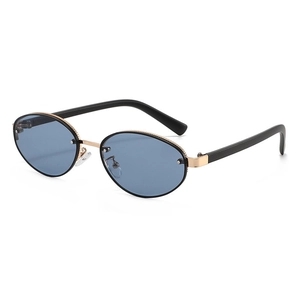 Lunettes De Soleil Ovales Vintage Petite Monture En Métal Protection UV400 Rétro Ins Mode Tendances Pour Femmes Hommes Conduite