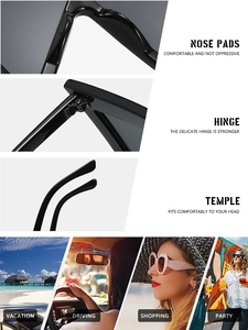 Detail view of reinforced hinges, comfortable nose pads, and trendy triangle frames