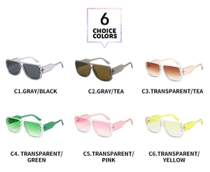 Detailed grid showing six stylish color options for oversized double-bridge sunglasses