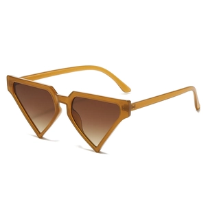 Lunettes de soleil triangulaires ambre avec verres dégradés bruns pour l'extérieur