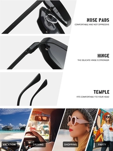 Detail of durable metal hinges and ergonomic nose pads on stylish polygonal sunglasses