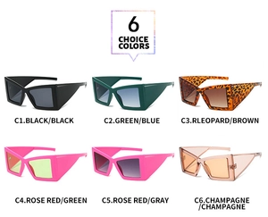 Affichage matriciel de lunettes de soleil tendance en six couleurs assorties pour style
