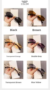 Options de couleurs pour lunettes de soleil sans monture avec verres dégradés en losange