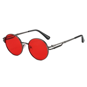 Lunettes De Soleil Steampunk Rondes Style Punk Rétro Monture Métal Protection UV400 Mode Pour Hommes Femmes