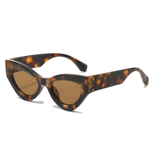 Retro tortoiseshell cat eye sunglasses with brown lenses shown from a 45-degree angle
