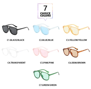 Collection of oversized aviator sunglasses in 7 trendy colors for women and men
