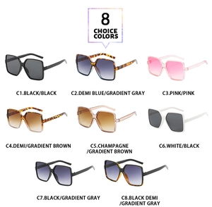 Lunettes de soleil carrées oversize classiques présentées en huit couleurs et motifs
