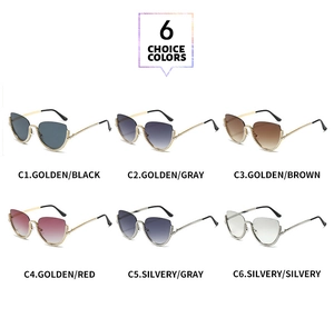 Six variantes de lunettes de soleil œil-de-chat avec monture ornée de perles de luxe