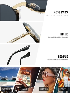 Détails des plaquettes de nez en silicone et charnières dorées ornées de strass chic