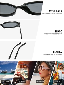 Close-up of classic oval sunglasses featuring reinforced hinges and integrated nose pads