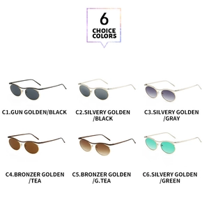 Six coloris de lunettes de soleil steampunk gothiques avec monture métal et verres variés