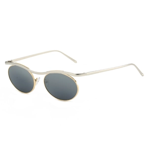 Lunettes de soleil steampunk rondes en métal avec monture bicolore et verres gris