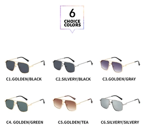 Collection of vintage double bridge sunglasses in six different metal frame color options