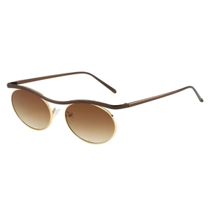 Lunettes de soleil steampunk gothiques avec monture dorée et verres dégradés marron
