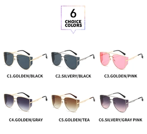 Selection of six steampunk aviator sunglasses with metal frames and side shields