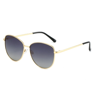 Lunettes de soleil en métal doré avec verres dégradés et cadre texturé chic