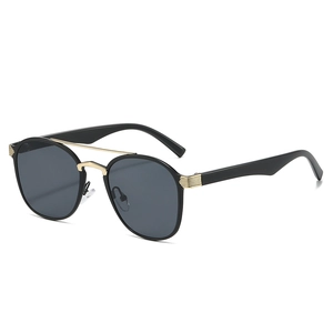 Fashion Retro Round Double Bridge Metal Sunglasses Women Men UV400 Outdoor Sun Glasses Vintage PC Lens Trendy Eyewear