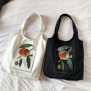 Sac Cabas En Toile Imprimé Pêche Boucle Magnétique Grande Capacité Sac À Main Épaule Quotidien Décontracté Esthétique Ulzzang