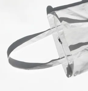 Sac cabas en toile blanche minimaliste avec fermeture éclair et tissu texturé