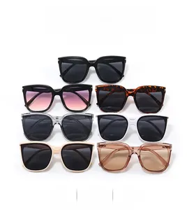 Collection of oversized square sunglasses in black, tortoiseshell, and gradient colors