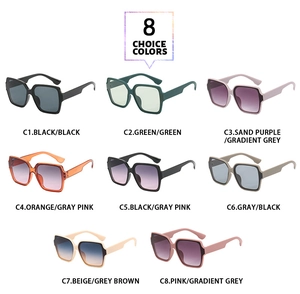 Multiple color options for square oversized sunglasses with various frame and lens finishes