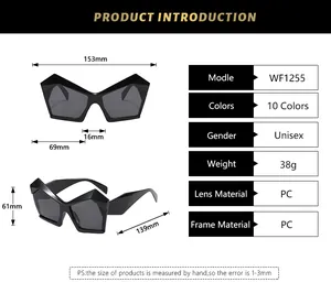 Tableau des tailles et spécifications pour lunettes de soleil géométriques oversize
