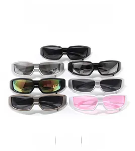 Collection of futuristic sports sunglasses in seven colors with waterproof wrap frames