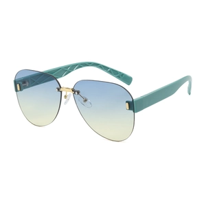 Rimless Pilot Sunglasses UV400 Polarized PC Lens Metal Decor Retro Fashion Travel Outdoor Eyewear For Men Women