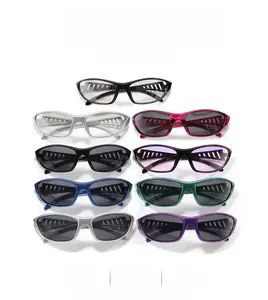 Array of stylish outdoor sports sunglasses in nine colors with streamlined aerodynamic frames