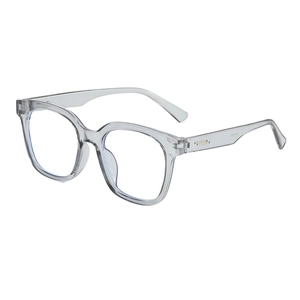 Classic oversized square transparent grey frames for a stylish retro minimalist look