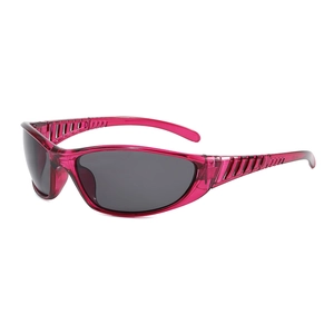 Fashionable magenta sports sunglasses for outdoor cycling with UV protective lenses