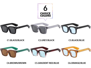 Collection of oversized square sunglasses in six assorted frame and lens colors