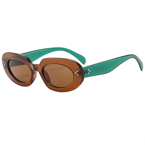 Retro Oval Sunglasses Vintage Y2K Rivet PC Frame AC Lens UV400 Protection Outdoor Travel Fashion Eyewear For Women Men
