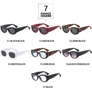 Collage de lunettes de soleil polygonales chic en sept couleurs avec montures épaisses