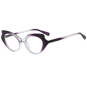 Monture de lunettes œil de chat à dégradé violet avec un design oversize élégant