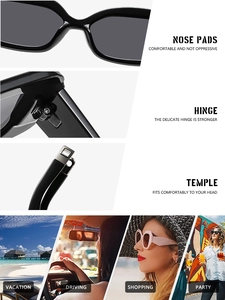 Détails des plaquettes de nez, charnières renforcées et branches ergonomiques de lunettes