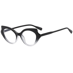Monture de lunettes œil de chat rétro avec dégradé noir et blanc sur fond neutre